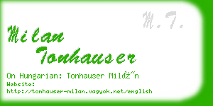 milan tonhauser business card